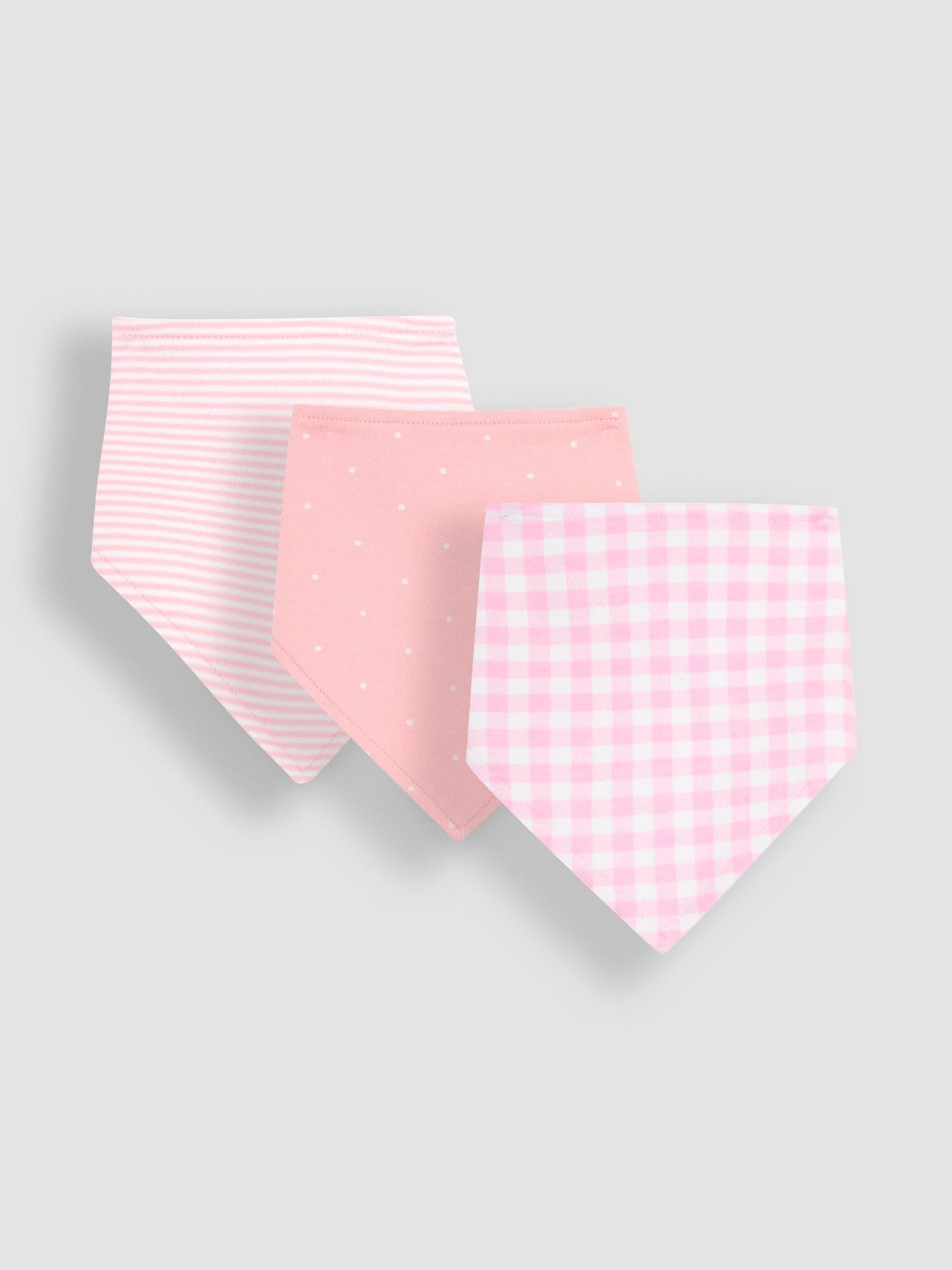 JoJo Maman Bébé Pink Dribble Bibs 3 Pack image 1