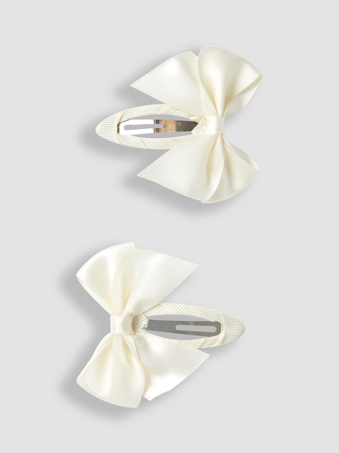 JoJo Maman Bébé Cream Bow Hair Clips 2 Pack image 1
