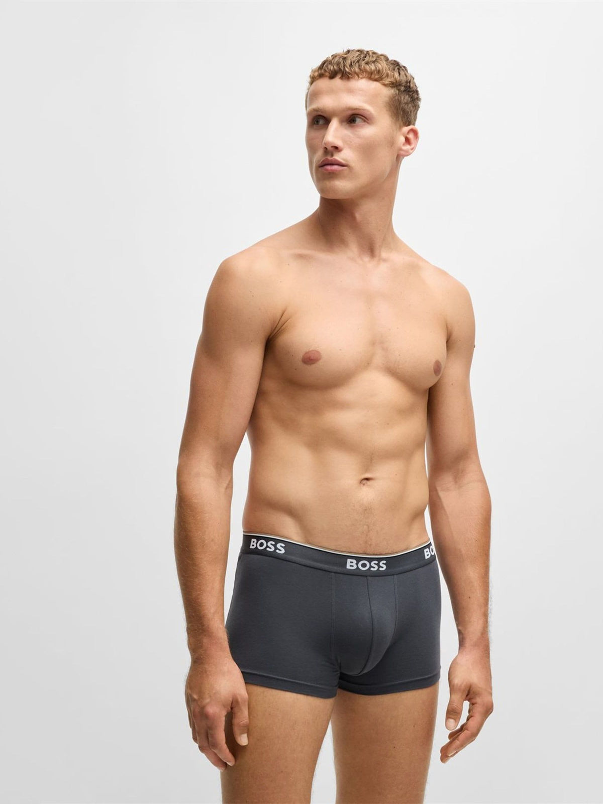 Dsiney Kidz - BOSS Navy/Grey/Blue Power Stretch Cotton Trunk Boxers 3 Pack image 5