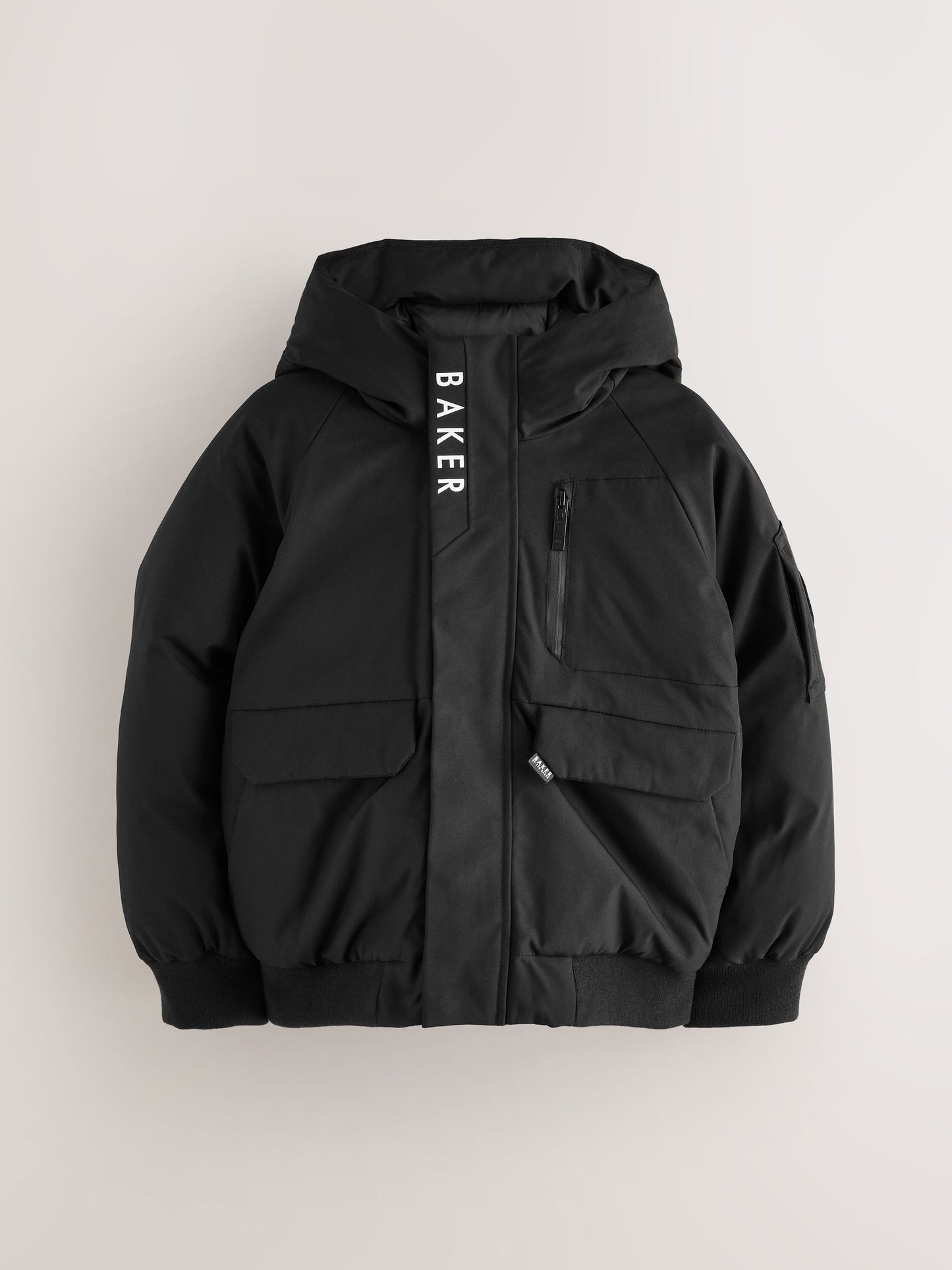 Baker by Ted Baker Shower Resistant Padded Bomber Black Coat image 11