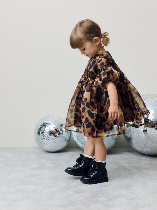 Animal Print Frill Party Dress (3mths-8yrs)