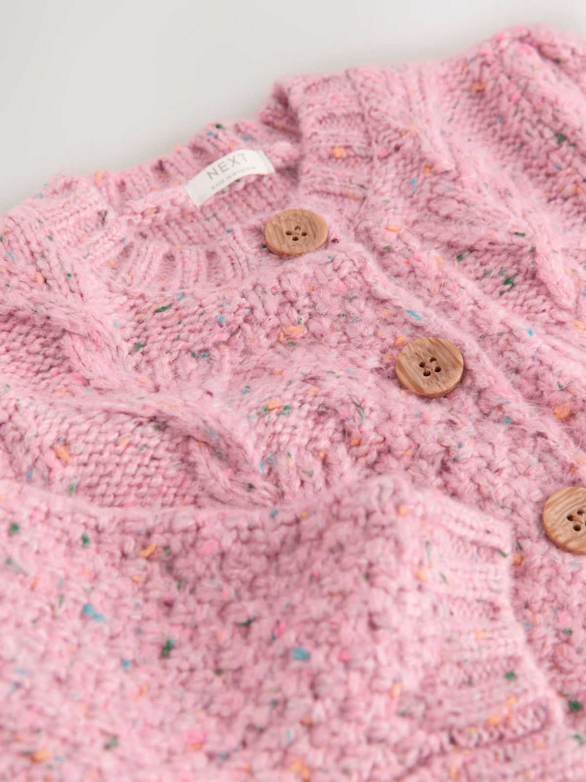Pink Chunky Knit Bobble Cardigan (3mths-10yrs) - image 8