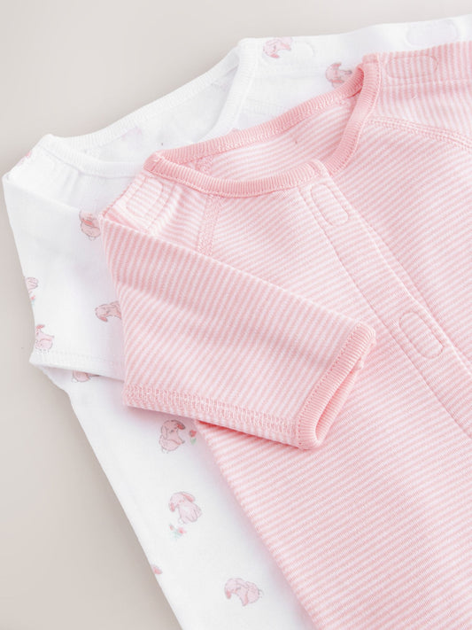 Pink 6 Piece Premature Baby Sleepsuits Set (0-0mths) image 2