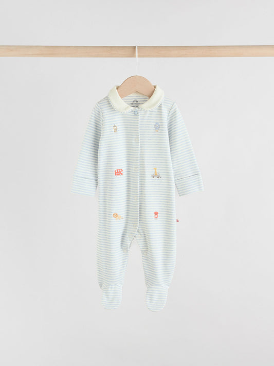 Blue London Baby Sleepsuits 3 Pack (0-2yrs) image 2