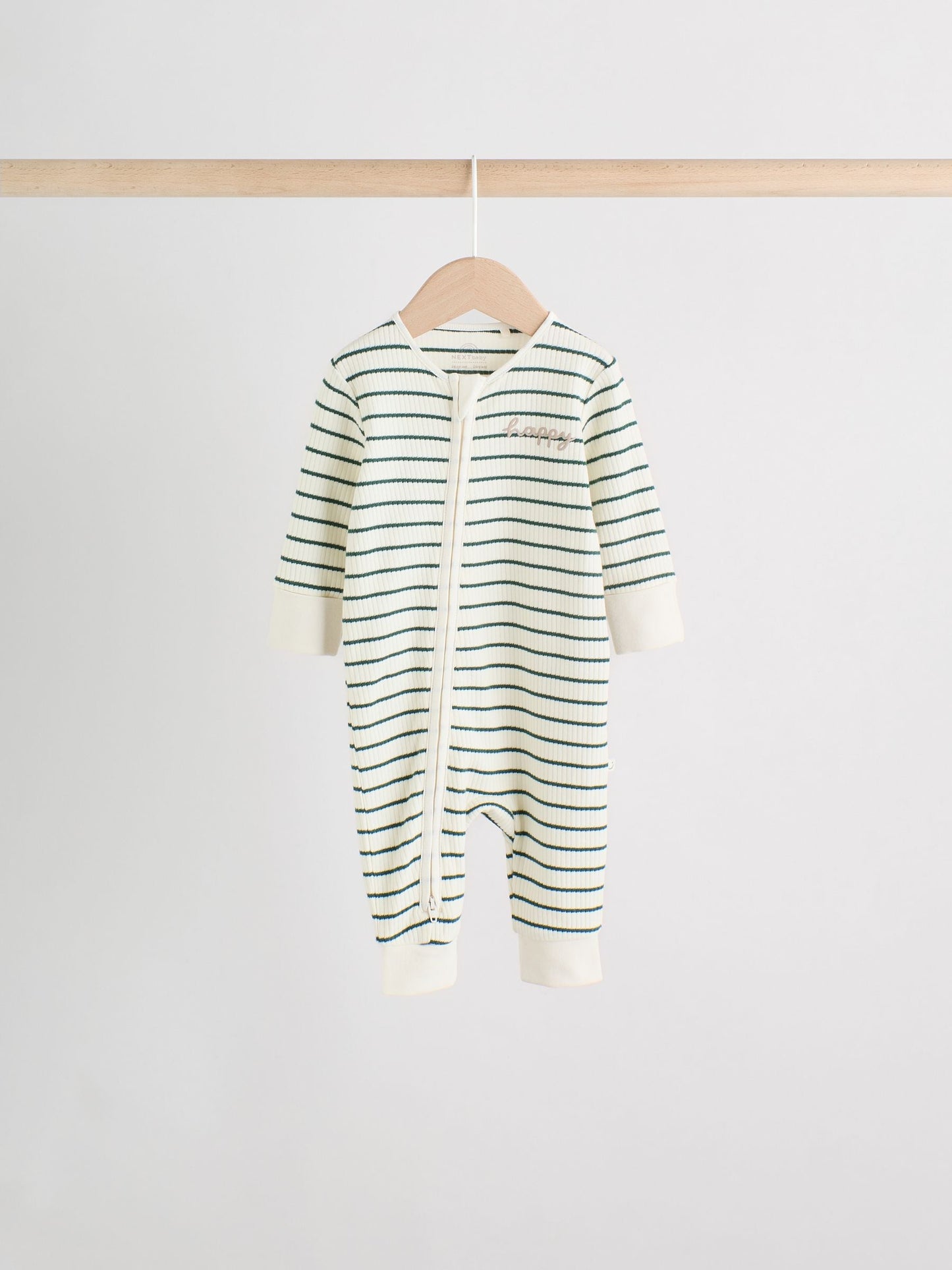 Green/Grey Baby Two Way Zip Footless Sleepsuits 4 Pack (0mths-3yrs)