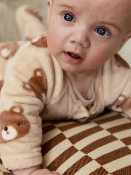 Brown Bear Fleece Baby Sleepsuit image 2