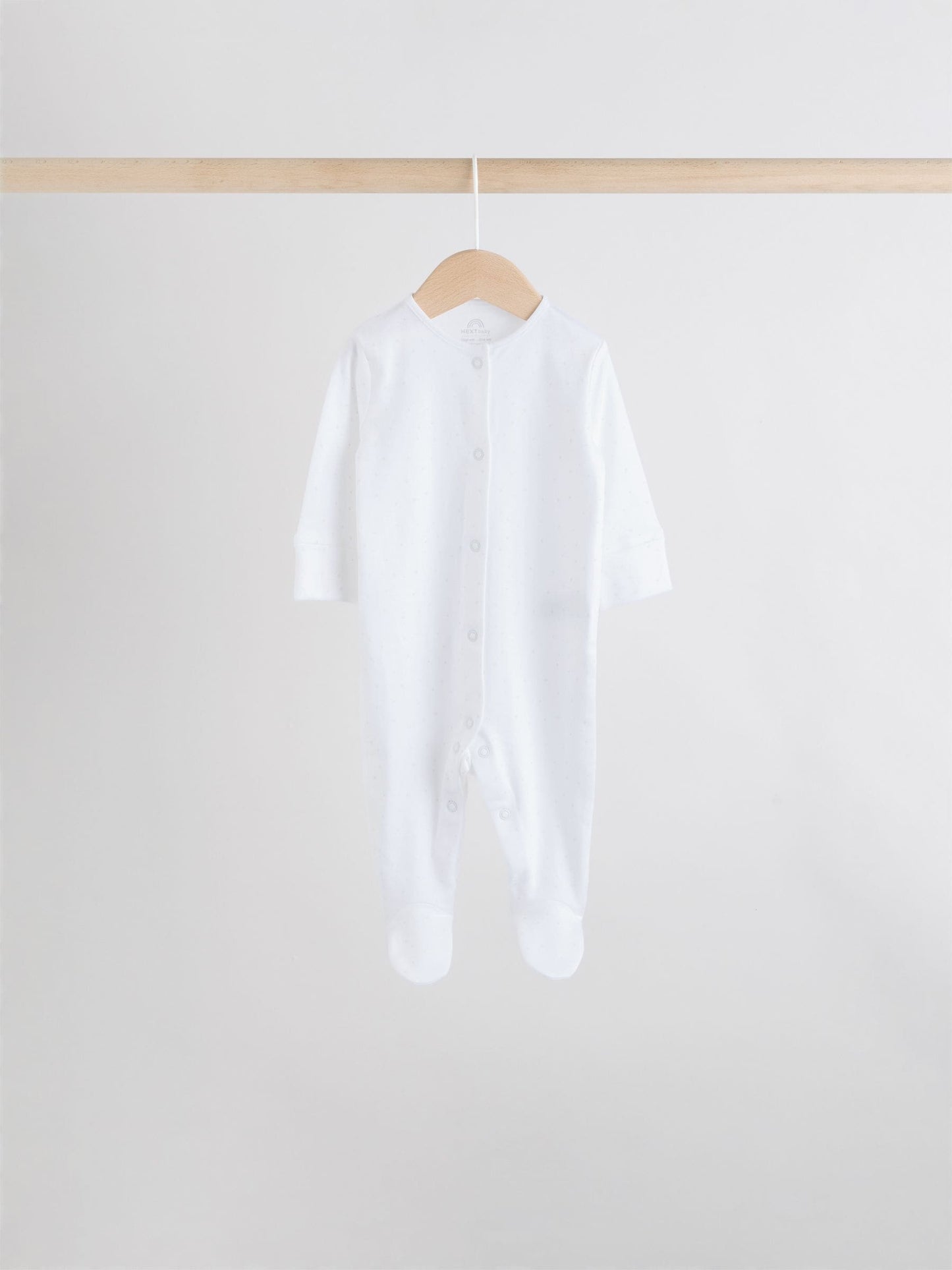 White 7 Pack Popper Baby Sleepsuits (0-2yrs) image 9