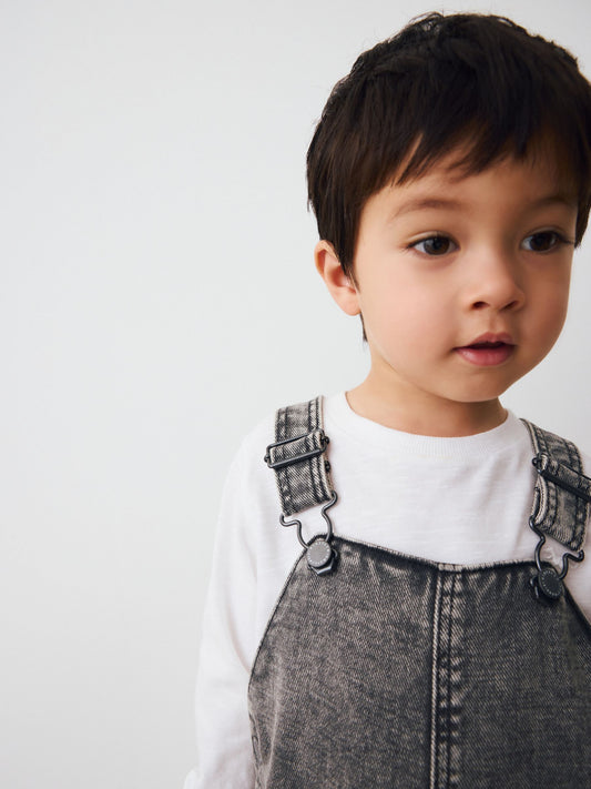 Grey Dungarees (3mths-7yrs) image 2