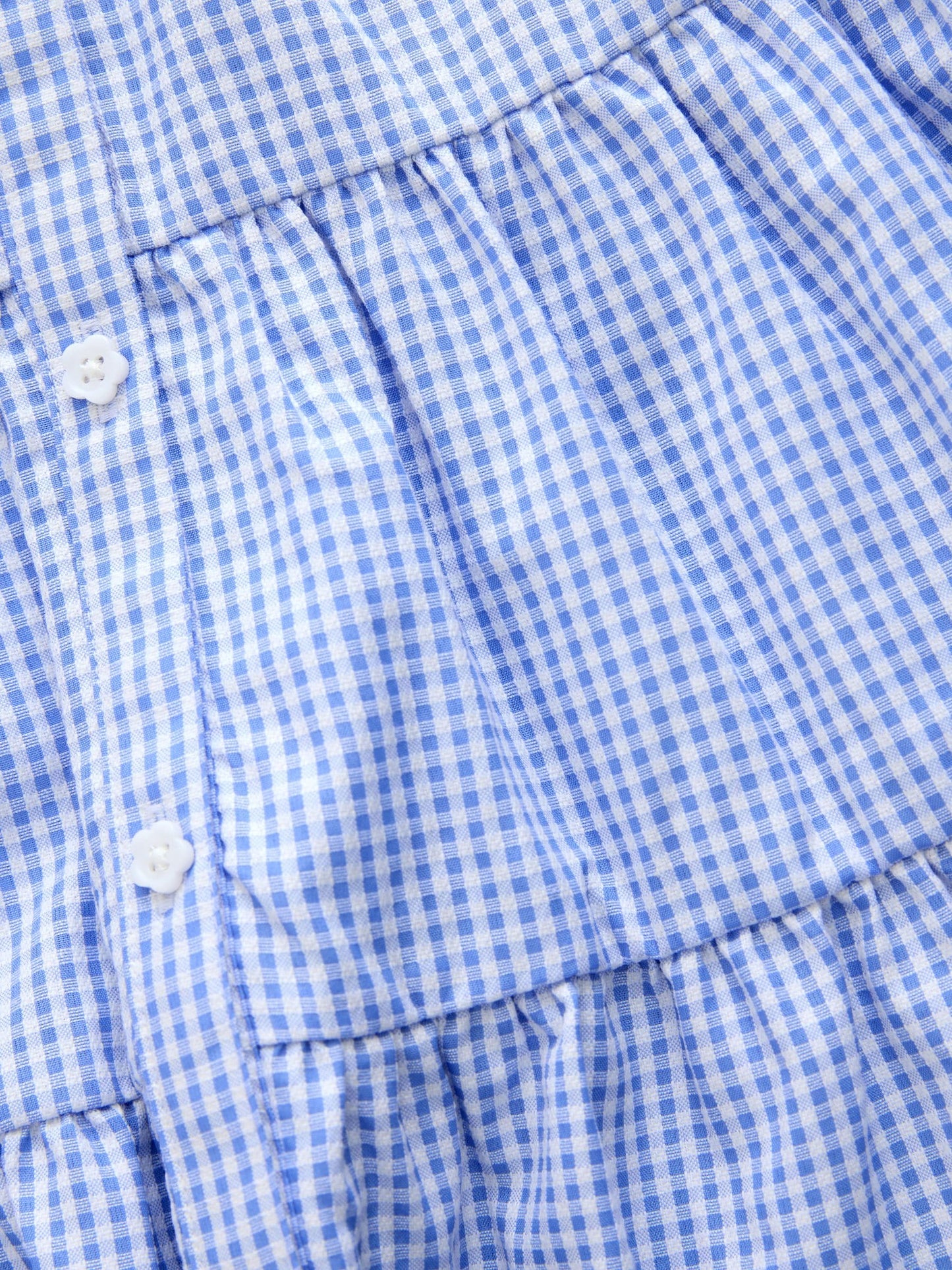 Blue Cotton Rich School Gingham Tiered Shirt Collar Dress (3-14yrs) image 8