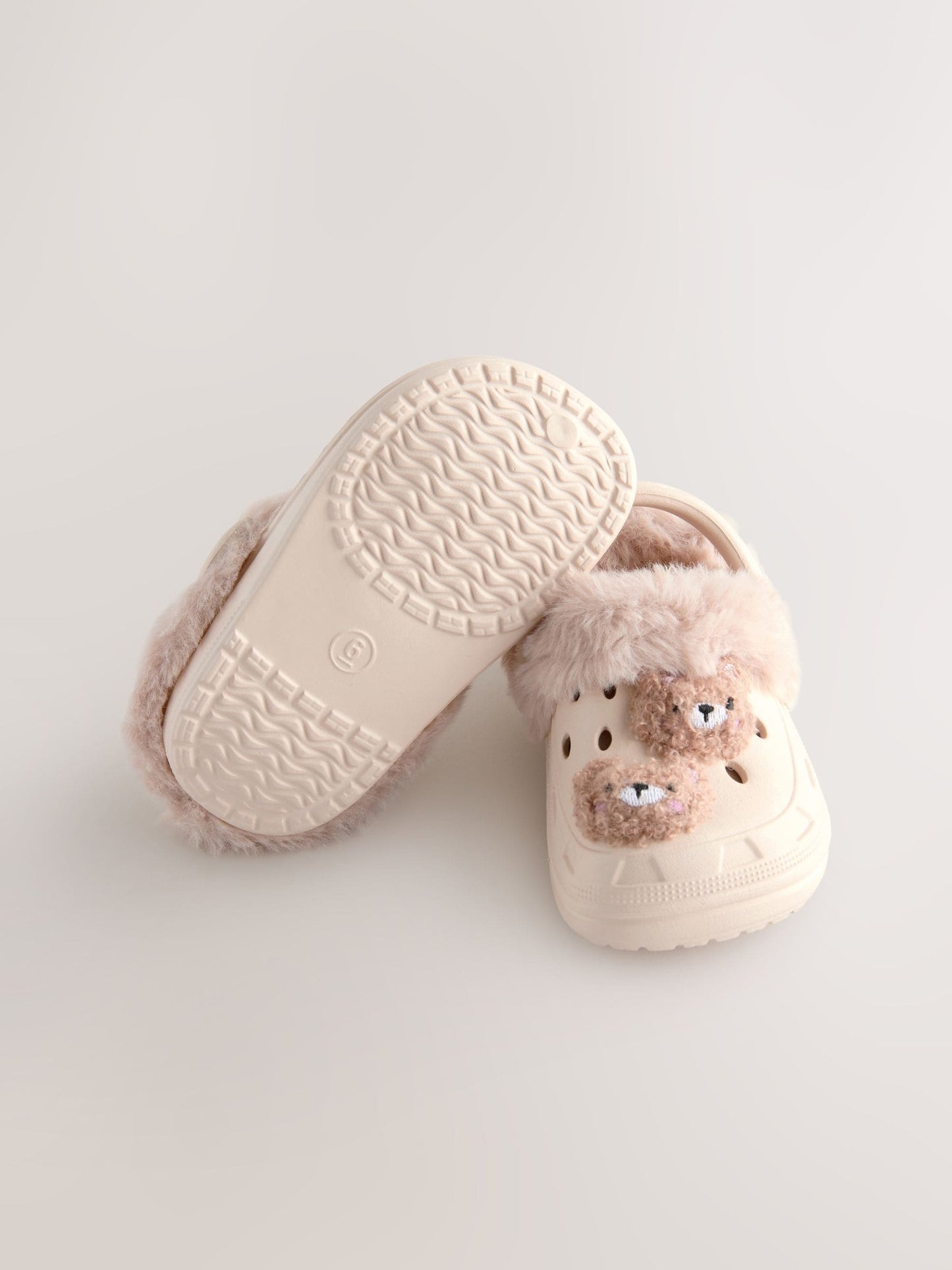 Neutral Bear Faux Fur Lined Clog Slippers image 7