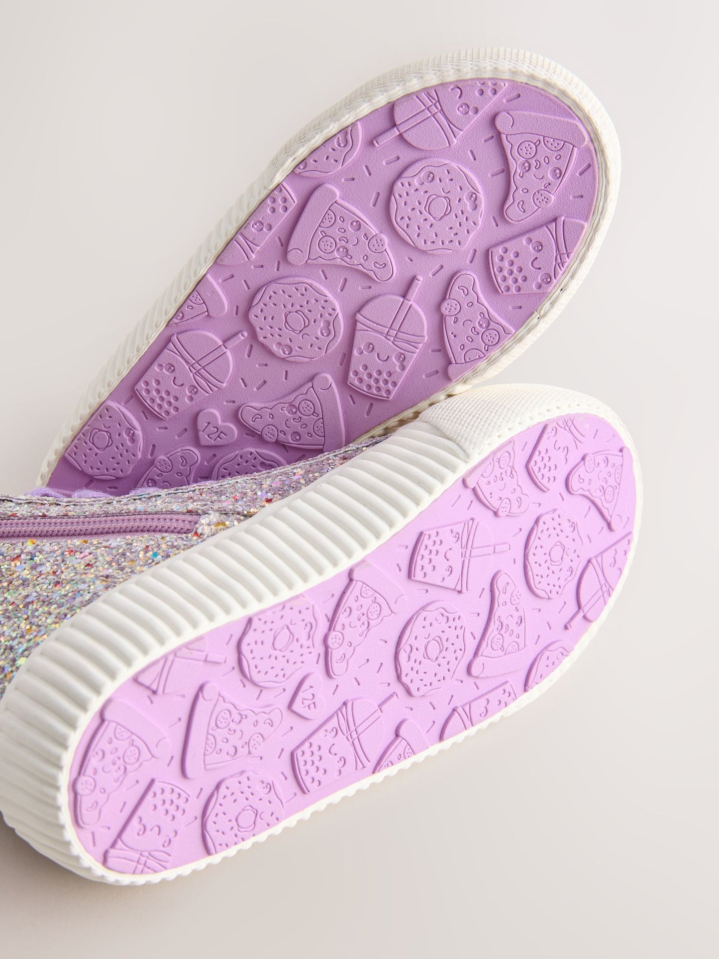 Multi Glitter Standard Fit (F) Lace Up High Top Trainers image 5