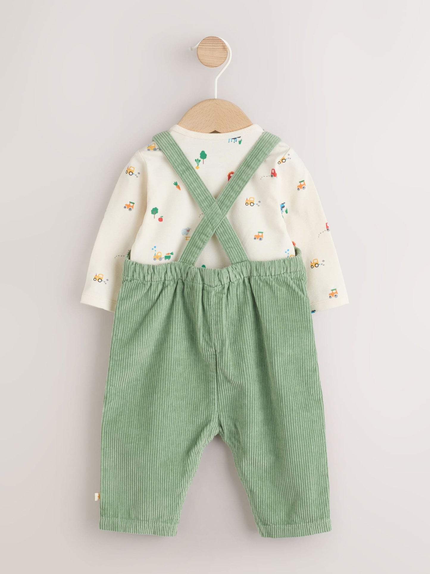 Green Farm Cord Dungarees and Bodysuit Set (0mths-2yrs) image 7