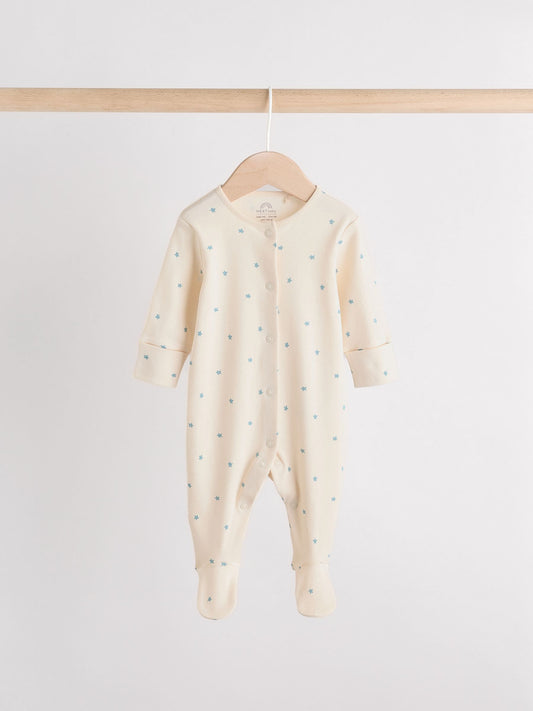 Blue Baby Sleepsuit, Bodysuit, Beanie and Bib Set 4 Piece (0-12mths) image 2