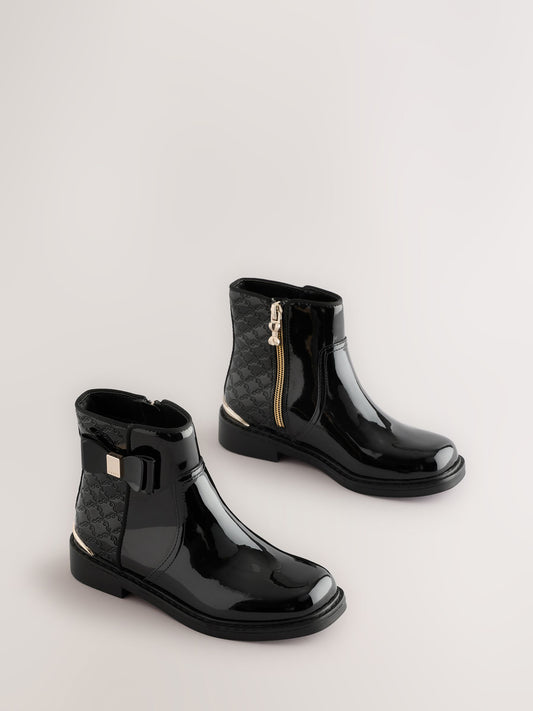 Baker by Ted Baker Girls Patent Chelsea Black Boots image 2