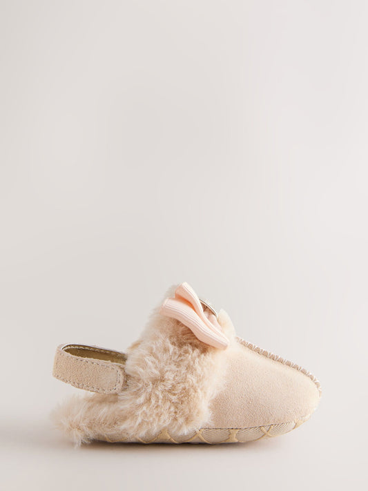Baker by Ted Baker Baby Girls Faux Fur Trim Padders Mules