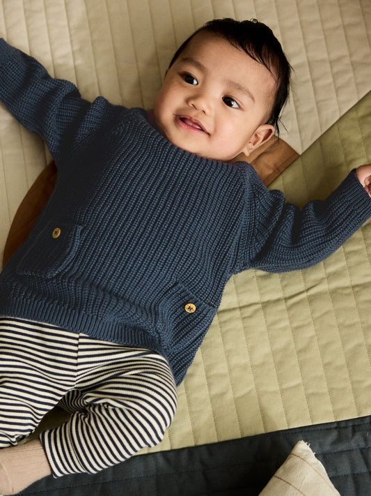 Blue Baby Knitted Jumper and Leggings Set (0mths-2yrs) image 2