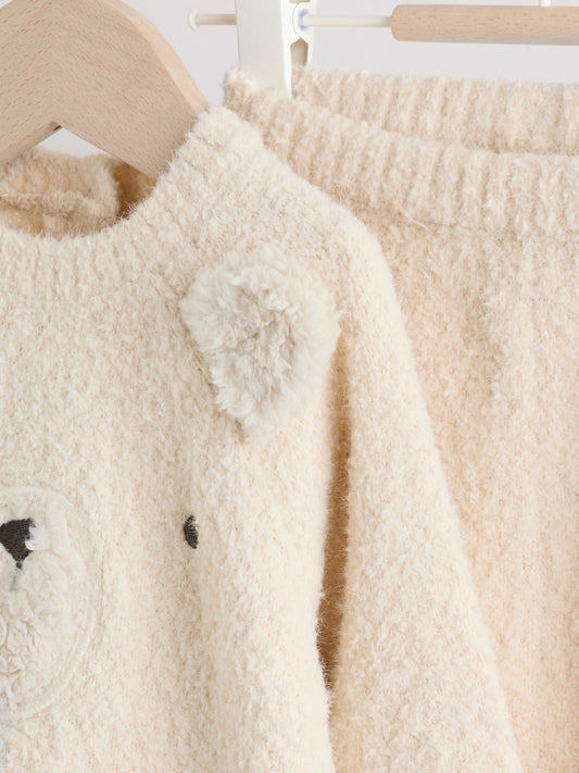 Neutral Bear Knitted Top and Leggings Set (0mths-2yrs) image 3