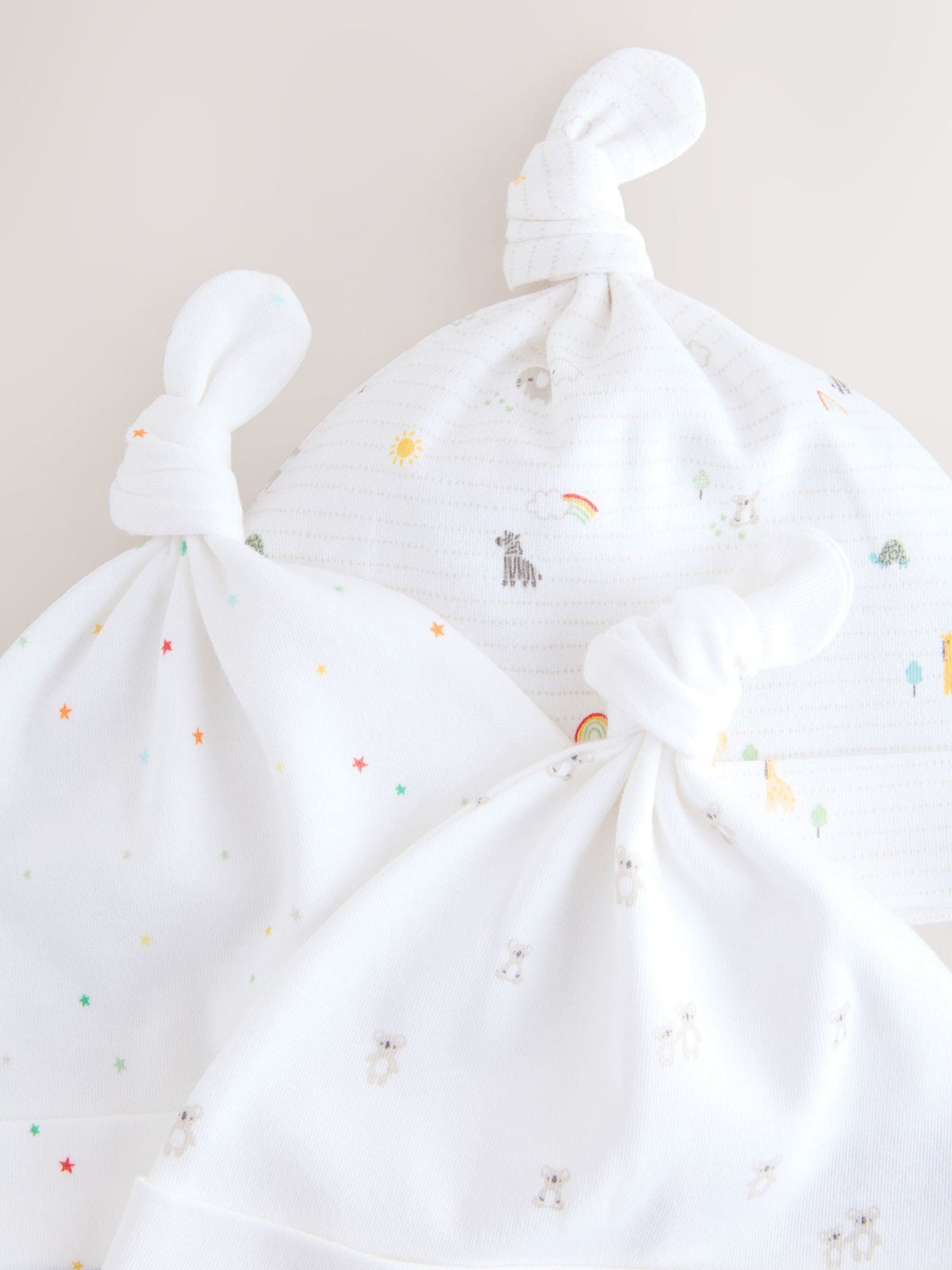 White Baby Tie Top Hats 3 Pack (0-12mths) image 5