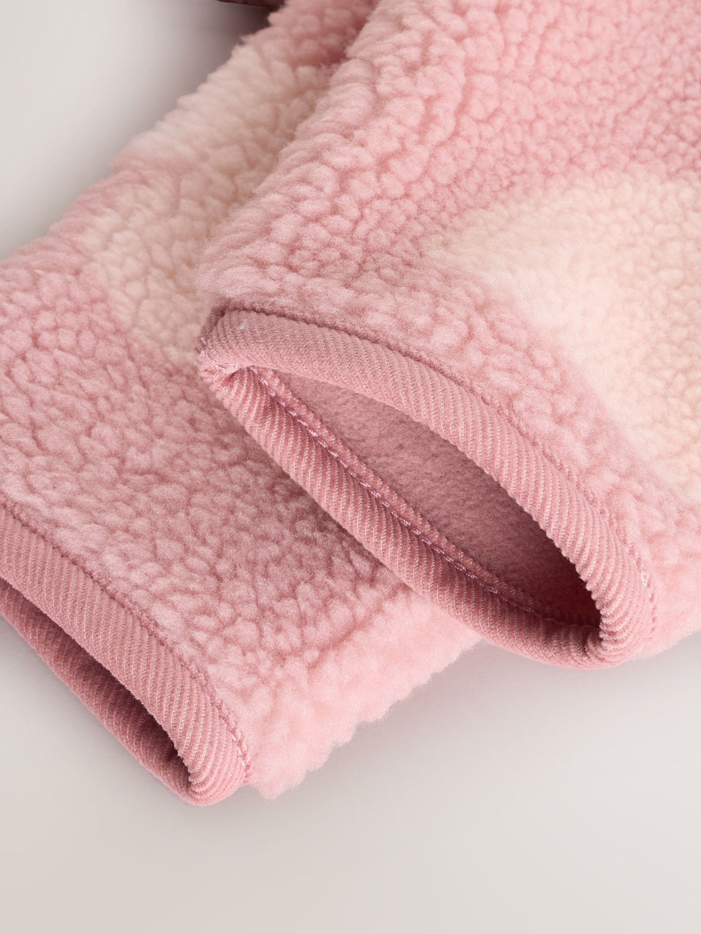 Pink Tonal Heart Printed Borg Baby Jacket (0mths-2yrs)