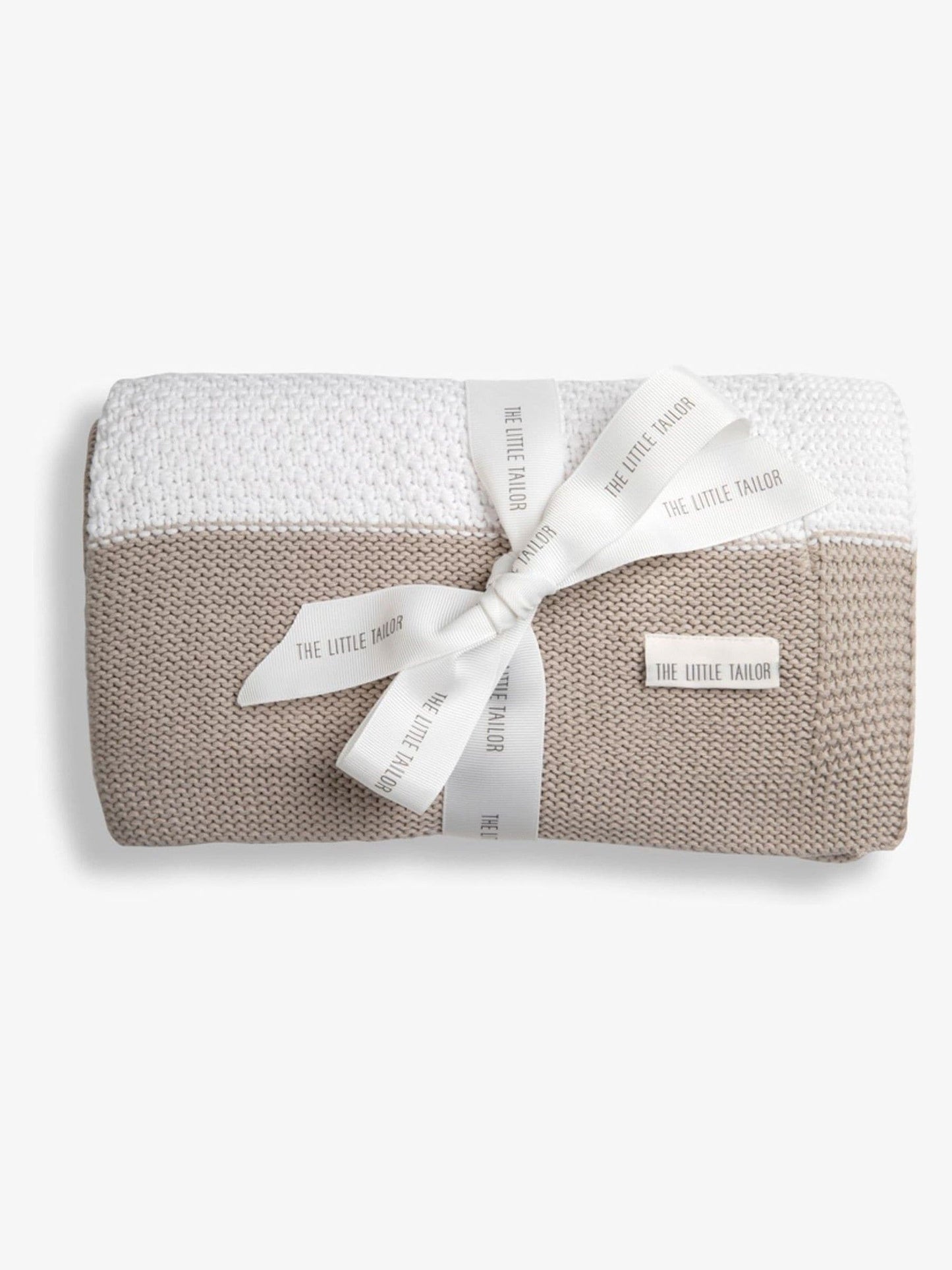 The Little Tailor Natural Baby 100% Cotton Textured Stripe Shawl Blanket image 1