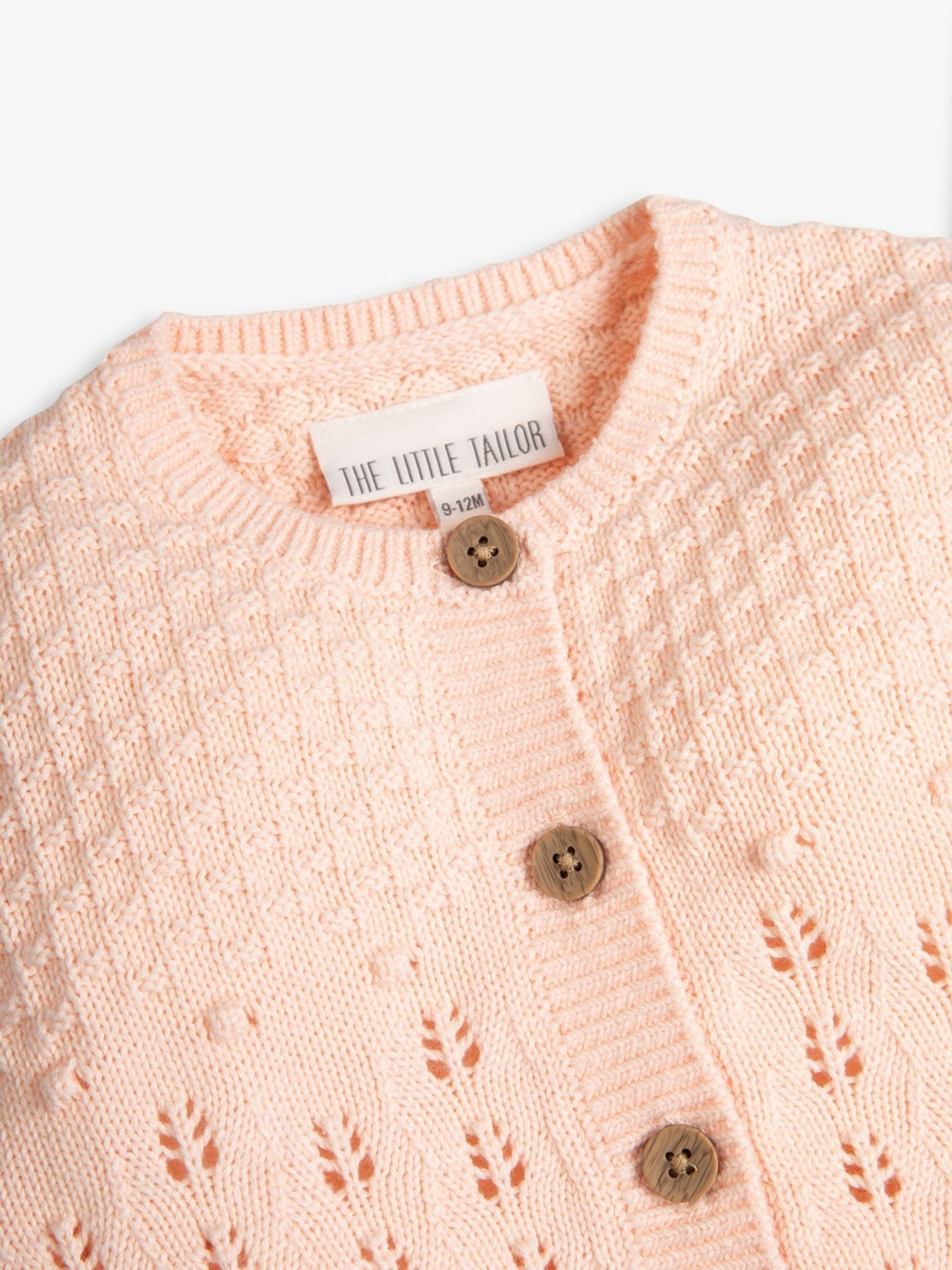 Dsiney Kidz - The Little Tailor Pink 100% Cotton Pointelle Knitted Cardigan image 3
