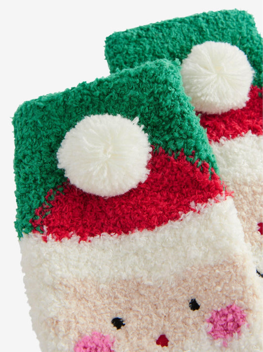 Red Santa Christmas Cosy Ankle Socks