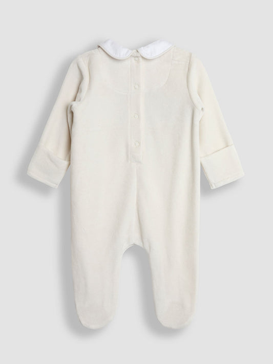 JoJo Maman Bébé Grey London Guard Smocked Velour All-In-One image 2