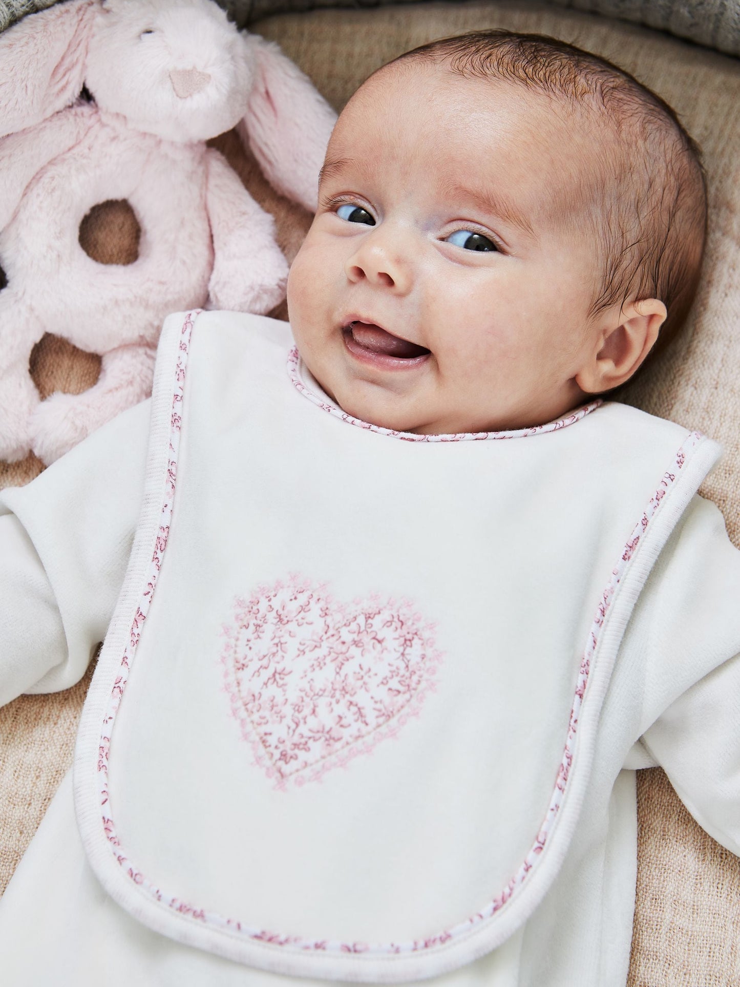 JoJo Maman Bébé White Heart Appliqué Velour All-In-One image 6