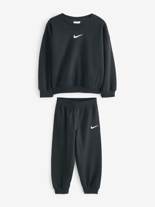 Dsiney Kidz - Nike Black Little Kids Essential Marl Crew Tracksuit Set image 2