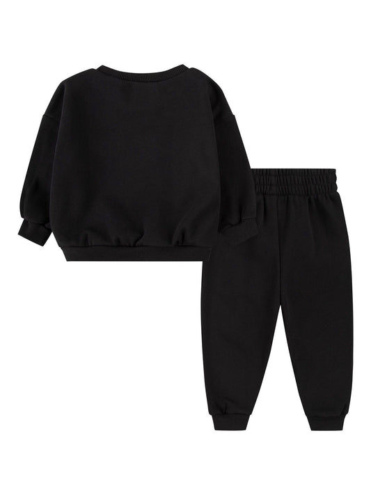 Nike Black Infant Essential Fleece Crew Neck and Joggers Tracksuit Set image 2
