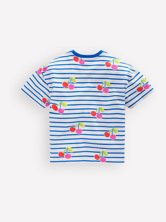 Dsiney Kidz - Boden Blue Relaxed Breton T-Shirt image 2