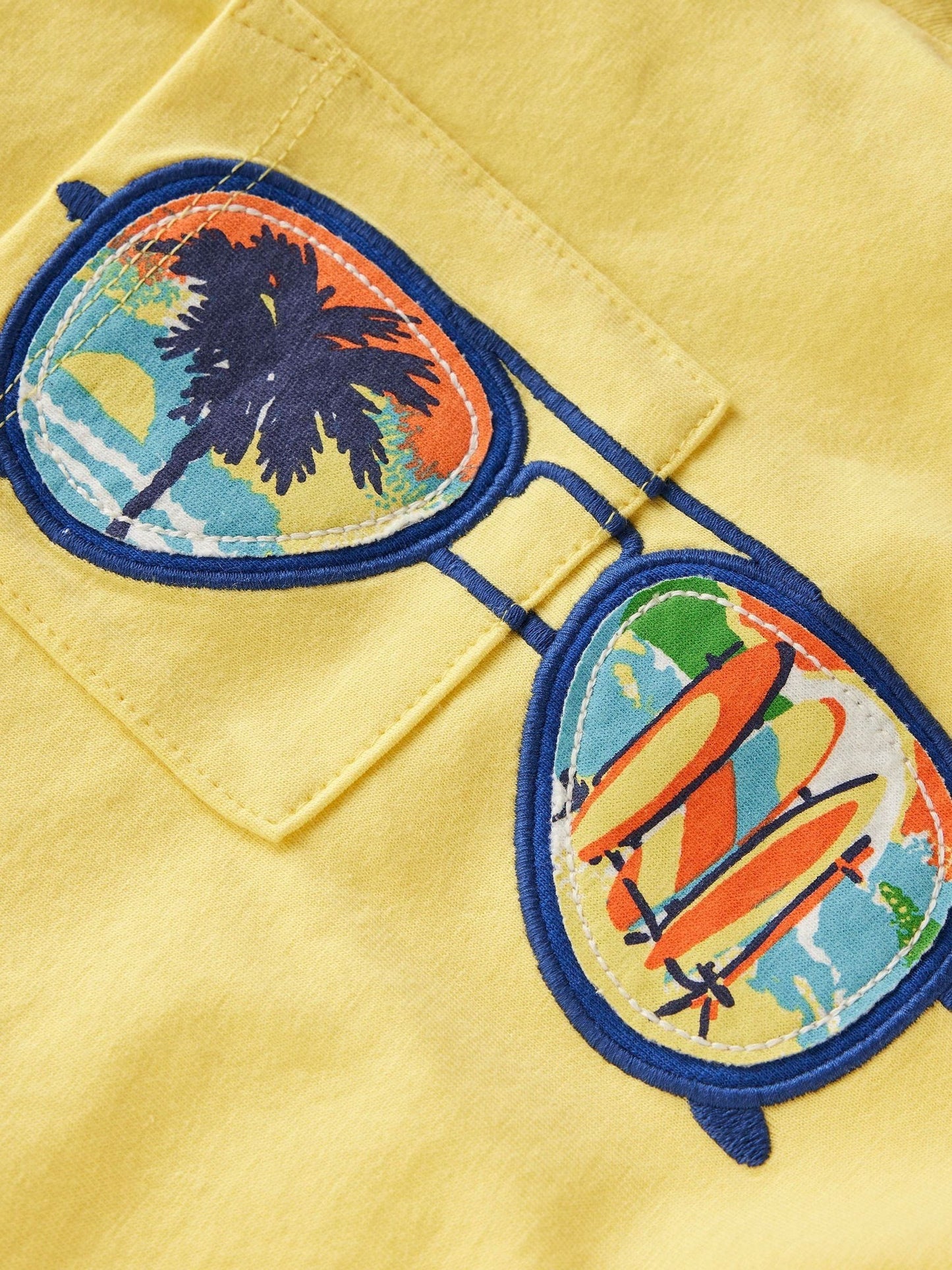 Boden Yellow Short Sleeve Badge T-Shirt image 3