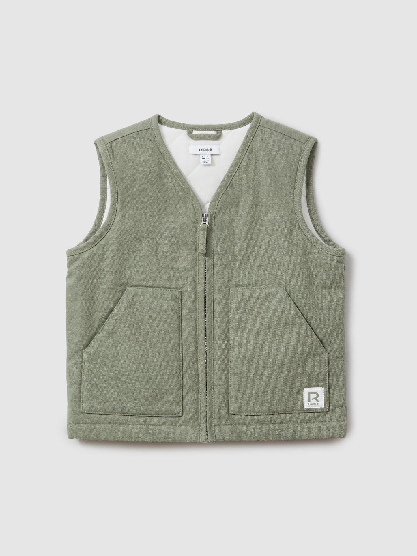 Dsiney Kidz - Reiss Sage Green Hayes 3-9 yrs Cotton Quilted Gilet image 1