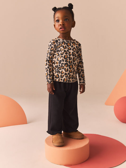 Dsiney Kidz - Animal Leopard Print Cotton Rich Long Sleeve Rib T-Shirt (3mths-7yrs) image 2