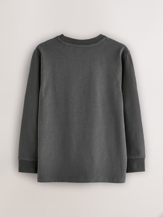 Dsiney Kidz - Charcoal Grey Regular Fit Long Sleeve Cosy T-Shirt (3-16yrs) image 2