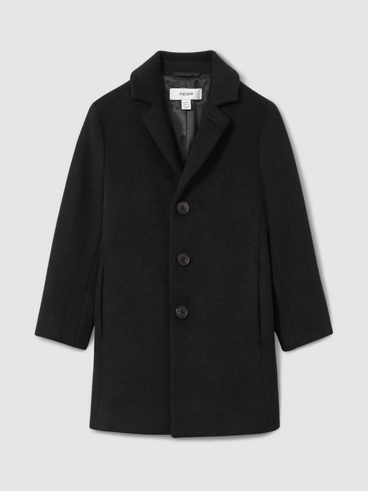 Dsiney Kidz - Reiss Black Gable 3-9 yrs Single Breasted Overcoat image 2