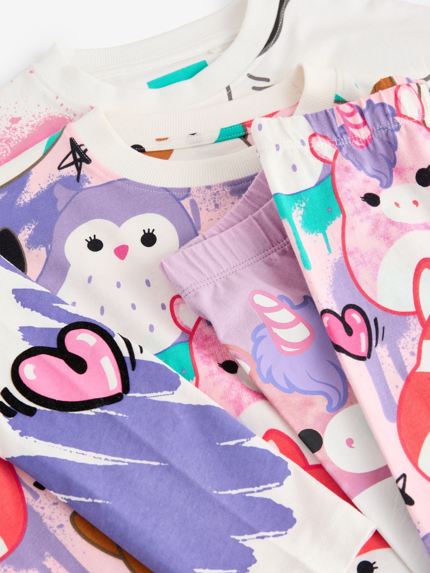 White/Pink/Purple Squishmallows Pyjamas 2 Pack (5-14yrs)