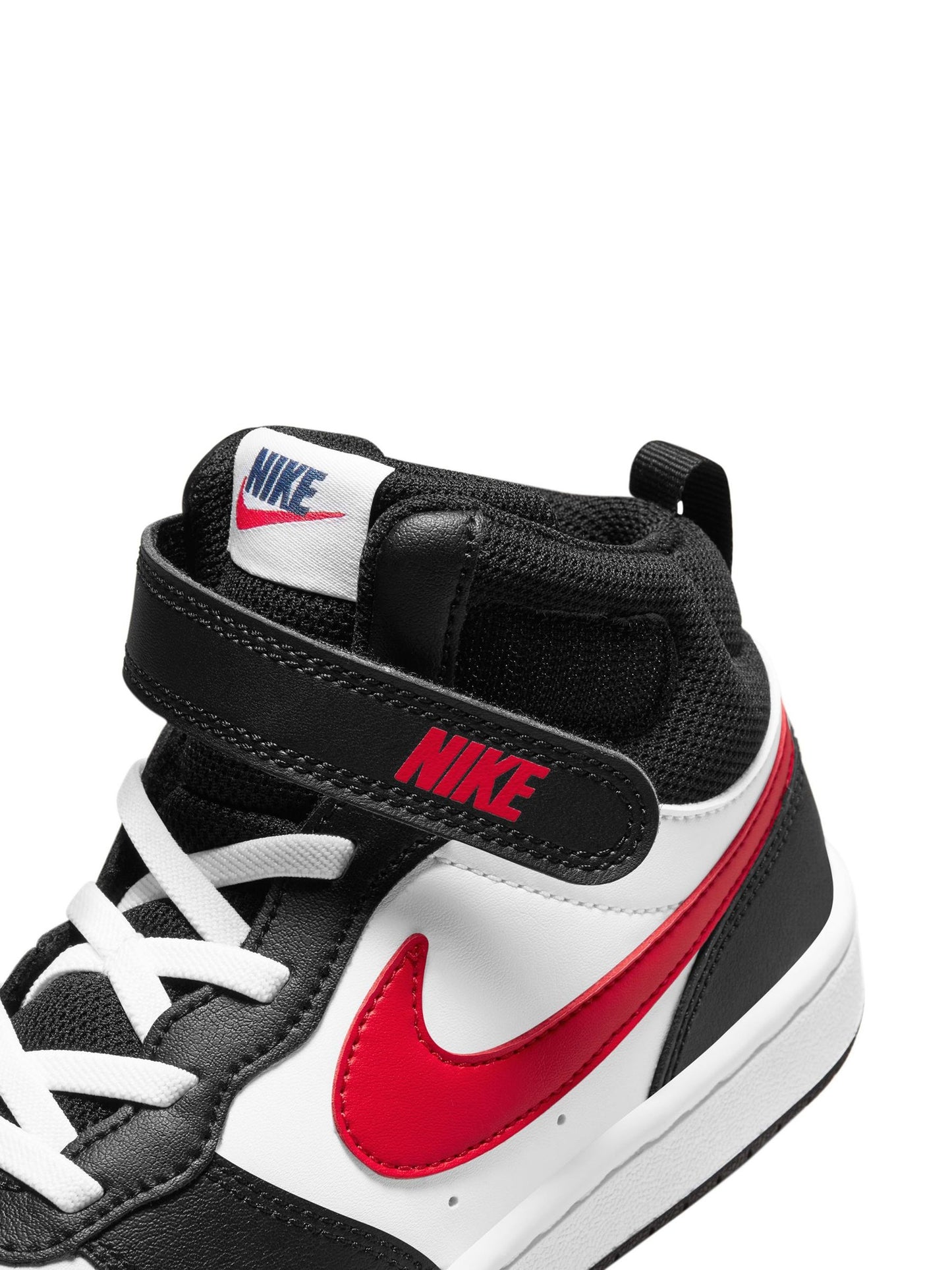 Nike White/Black Red Junior Court Borough Mid Trainers image 9