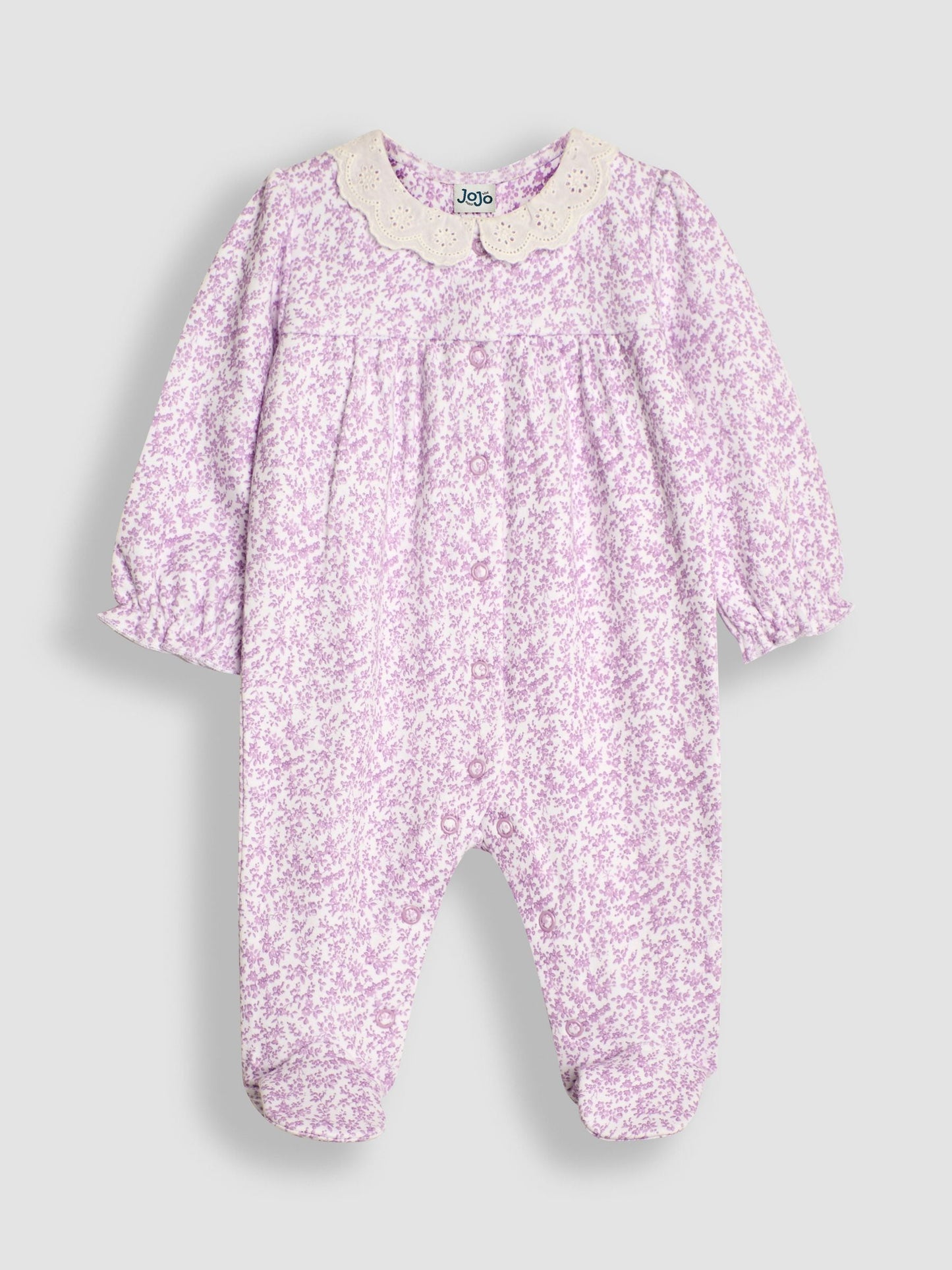JoJo Maman Bébé Lilac Pretty Floral Sleepsuit image 6