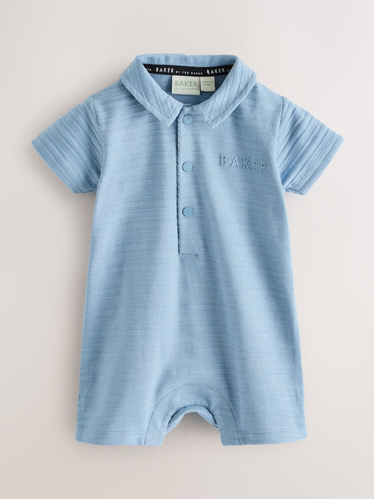 Baker by Ted Baker Textured Blue Rompers 2 Pack
