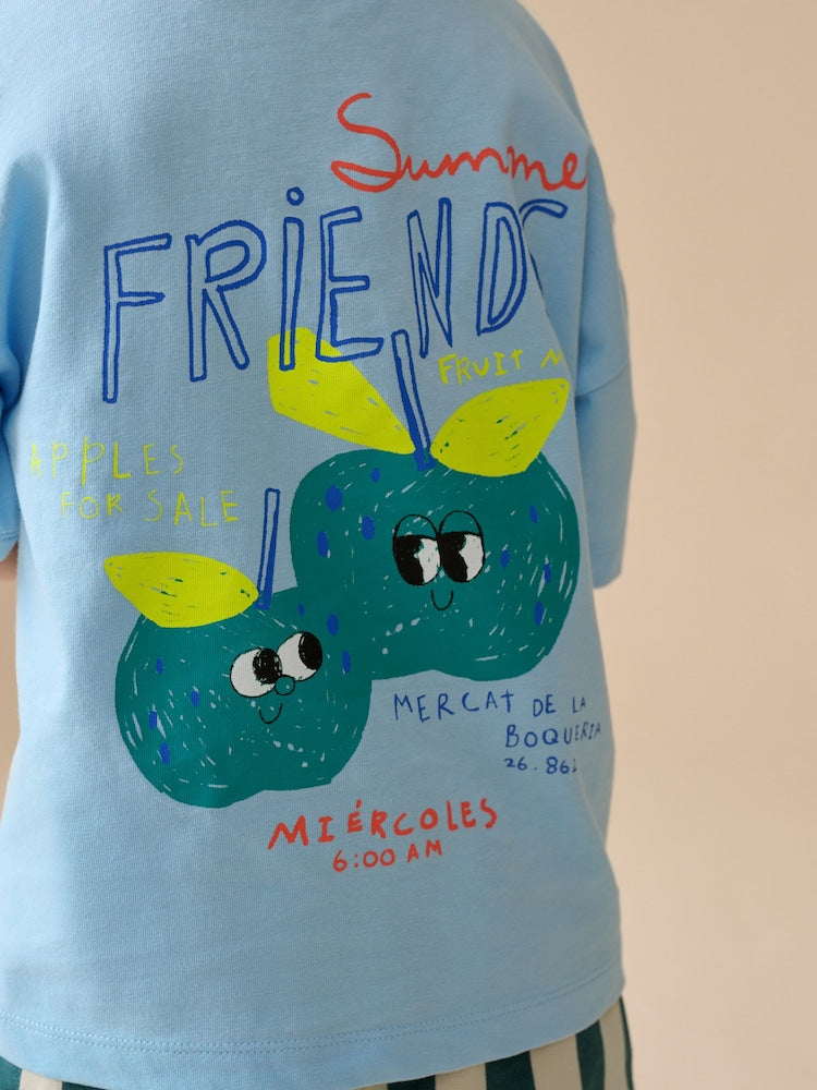 Blue Apple Short Sleeve Back Print T-Shirt and Shorts Set Immediate
