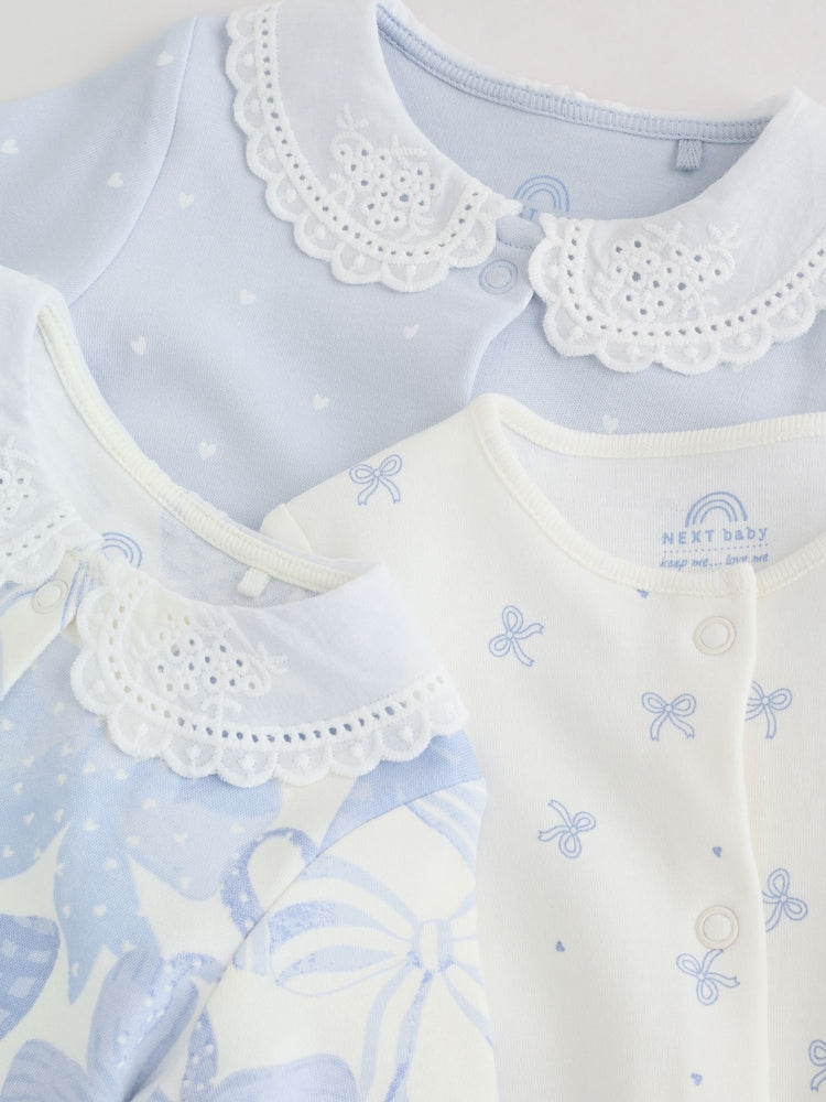 Blue Baby Sleepsuits 3 Pack (0mths-2yrs)