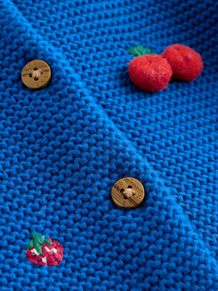 Blue Embroidered Cherry Cardigan (0mths-2yrs)