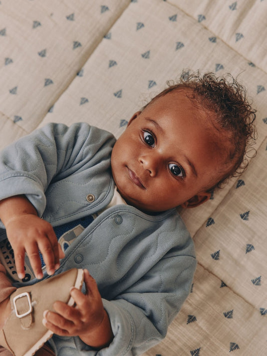 Blue Jersey Quilted Baby Jacket (0mths-2yrs)