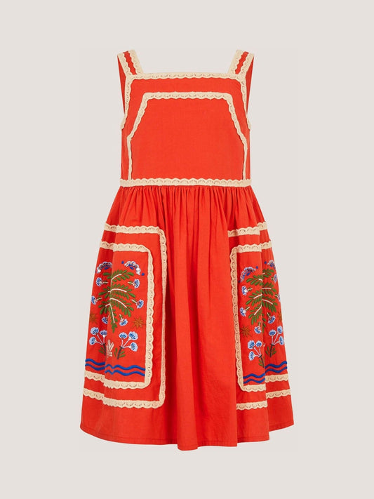 Dsiney Kidz - Monsoon Orange Charlie Taylor Palm Embroidered Dress image 2