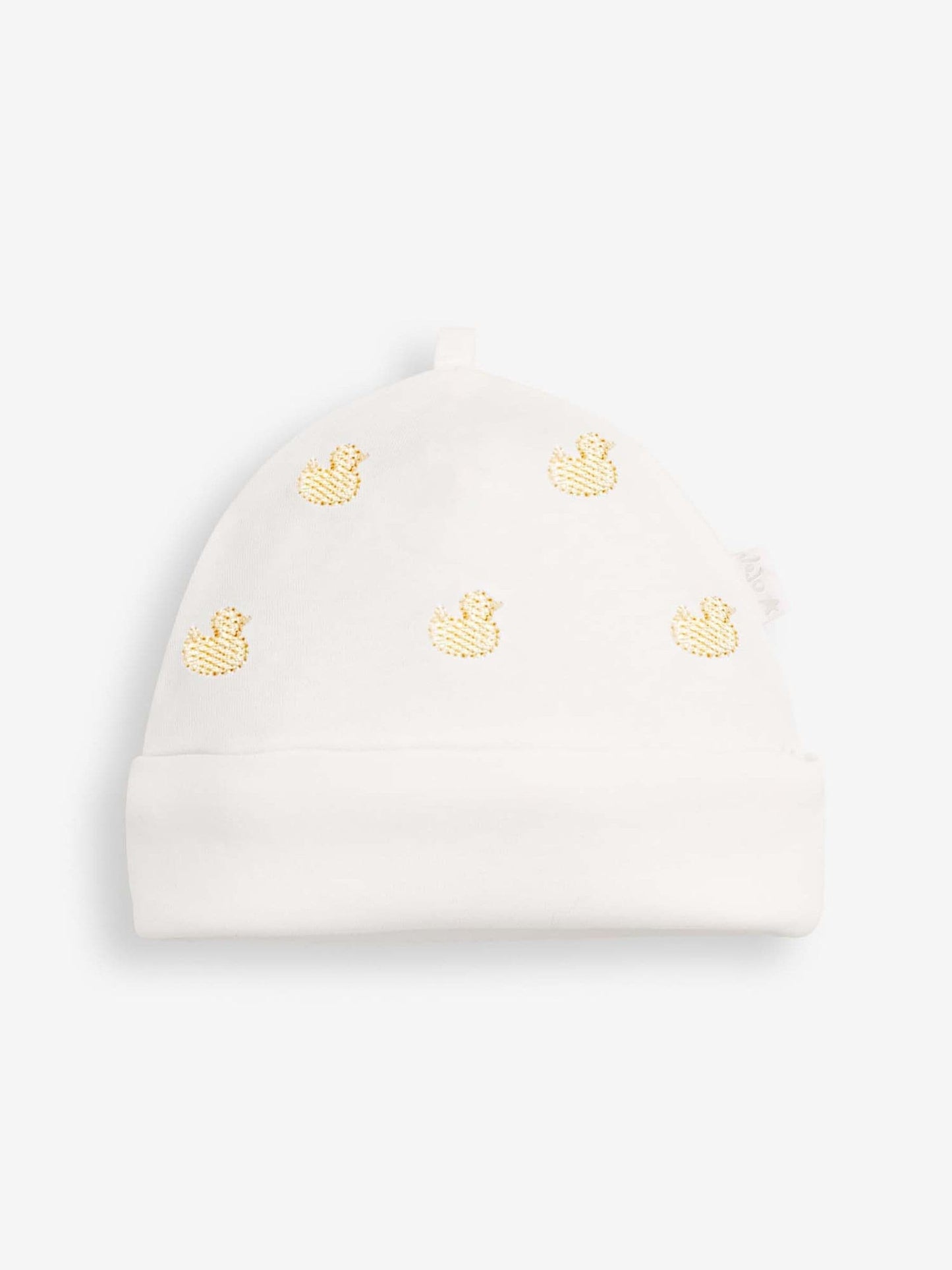 JoJo Maman Bébé Yellow Duck Embroidered Cotton Baby Hat image 1