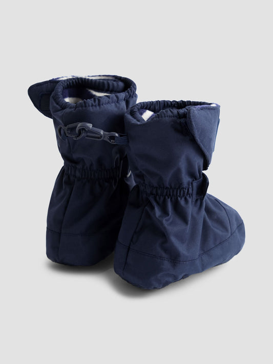 JoJo Maman Bébé Navy Blue Waterproof Fleece Lined Baby Booties image 2