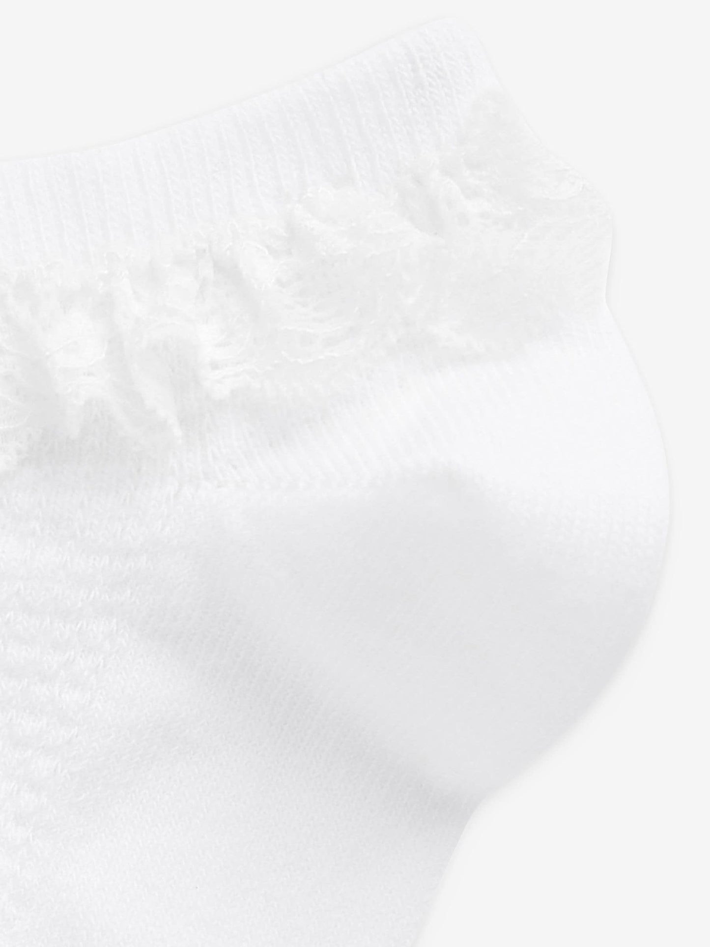 White 5 Pack Cotton Rich Ruffle Trainer Socks image 3
