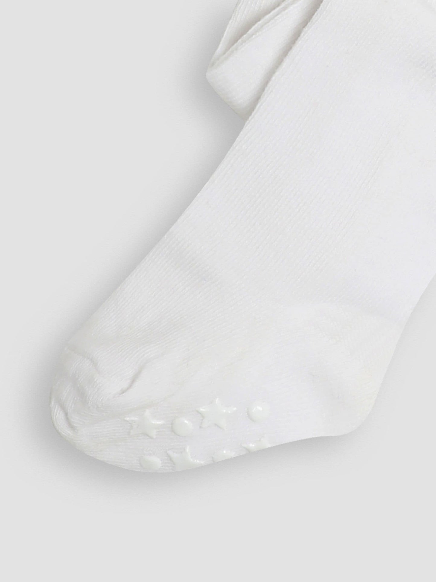 Dsiney Kidz - JoJo Maman Bébé White Cotton Rich Plain Tights image 3