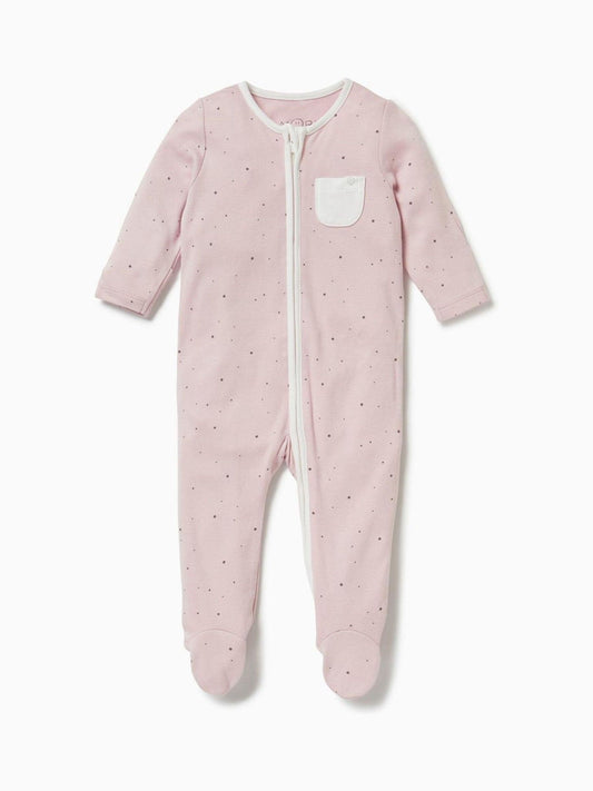 MORI Pink Spot 2 Way Zip-Up Clever Sleepsuit image 2